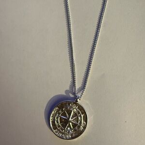 Pilgrim Silver Necklace with Geometric Pendant